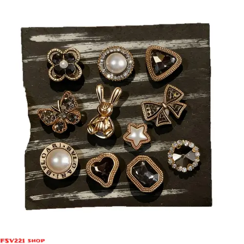 Antique Metal Rhinestone  Charms - Crystal Inlaid Heart Star Butterfly Croc Ornaments, Gothic DIY Clog Decor Ideal for Y2K DIY Clog Custom, Goth Gift, Casual Sandal & Streetwear Decor