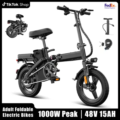 Unisex Adult Size Foldable Electric Commuter Bike - 500W Motor, 48V 15Ah Removable Battery, High-Carbon Steel Frame Feels Sturdy, Suspension System, 80Km Range, UL2849 Certified, 50lbs, Puncture-Resist Tires, for Daily Commute & Outdoor Cycling
