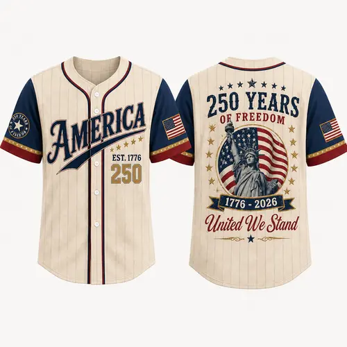 Delivered after July 4th-USA 250th Anniversary Jersey, USA 2026 Baseball Shirt, 4th of July Patriotic Gift, 250th Anniversary Shirt - Multiple Color Options