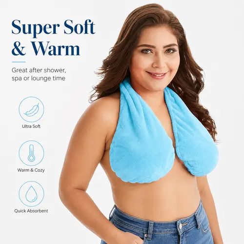 1 Pack Absorbent Towel Bra for Women, Soft Breathable Chest Wrap Towel, Neck-Hanging Lounge Bra for Beach, Gym Shower, Nursing & Daily Wear
