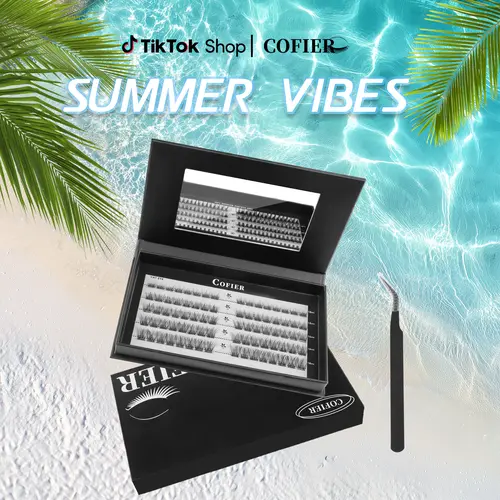 COFIER Glueless Lashes Clusters, Self-Adhesive DIY Lash Kit with Jelly-Coated Base for Easy Makeup Application, Includes Tweezers for Beginners, 80-160 Pieces, Dramatic Lashes, Lash Routine,back to school
