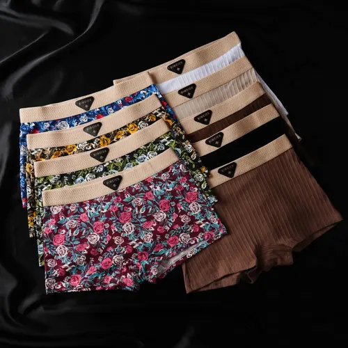 9 Pcs Biweier Women's Colorblock & All Over Print Cotton Boyshorts, Soft Comfortable Fabric, Slim-Fit, Casual All-Season Knitted Stretch Underwear for Indoor Wear, Ideal Gifts