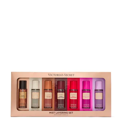 Victoria's Secret 7-Piece Fragrance Mist Layering Gift Set with Bare Vanilla