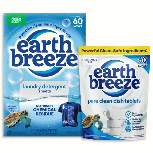 Earth Breeze Clean Home Starter Kit Bundle: Laundry Detergent Sheets & Dishwasher Detergent Tablets | Eco-Friendly with No Harsh Chemicals