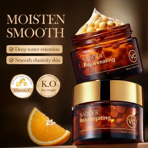 Korean Face Cream - Collagen & Vitamin C Moisturizer 2-Piece Mix & Match Boba Cream Set | TikTok Viral Capsule Cream for Uneven Skin Tone, Brightening & Hydrating, K-Beauty Skincare & Repair, Day + Night