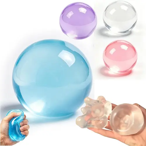 6cm Slow Rising Squishy Stress Relief Toy, High-Clarity TPR Crystal Gel Fill Hand Washable No Rebound Keychain, Oddly Satisfying Ultra-Soft ADHD Desk Decor (High-Value Appearance, Reusable)