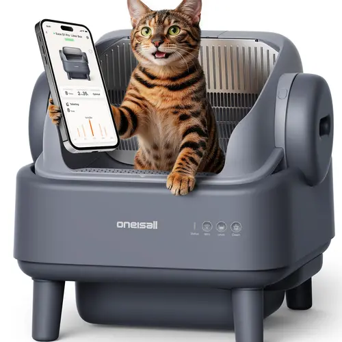 Oneisall Smart Self-Cleaning Litter Box , Open-Top Easy Rinse Structure, APP Remote Control,  11L Big Waste Drawer For Adult Large Cats