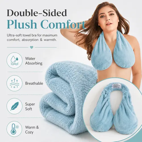 Women Breathable Absorbent Bust Wrap Towel, Cozy Neck-Hanging Leisure Bra, Multi-scene Garment for Beach Activities, Sports, Showering, Breast Feeding & Daily Casual Outfit