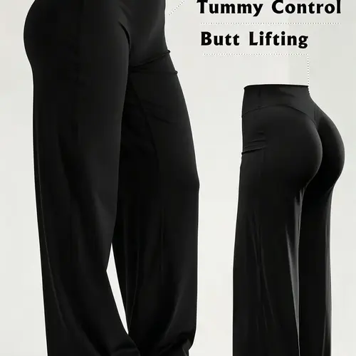 High-Waisted Flowy Wide-Leg Yoga Pants for Women, Tummy Control and Butt Lift, Ideal for Yoga, Fitness, Daily Commute, Streetwear, Workout Pants