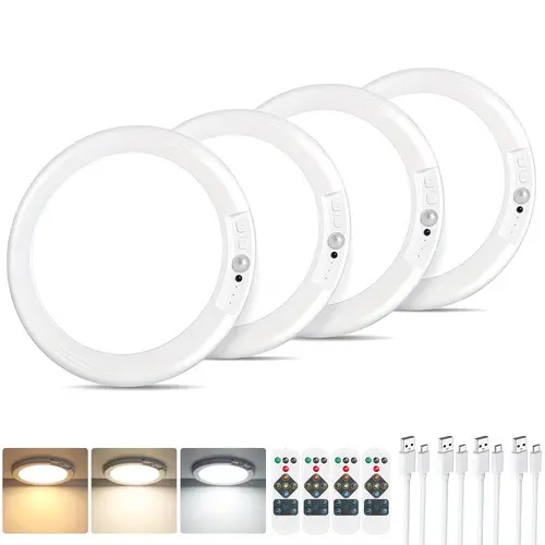 Rechargeable Motion Sensor Ceiling Light with Remote, 3 Color Modes, Wireless Magnetic LED Light, Battery Operated for Closet, Pantry, Shower, Garage, Shed, Hallway