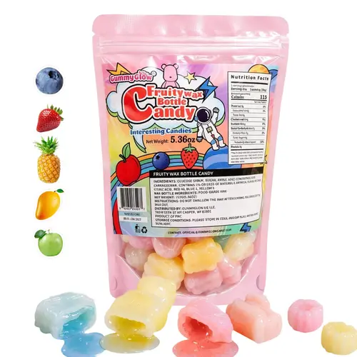 GummyGlow 5.36oz Wax Fruit-Filled Candy, Chewable Waxy Candy, Retro Nostalgic Novelty Treats, Classic Variety Flavors for Old School Candy Lovers, ASMR Lovers and Gifts #DealsForYouDays