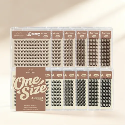 MaxComfi Aurora Style False Eyelashes with Length Lock One Size Aurora Lashes Clusters Black Darkbrown Lashes,sunscreen