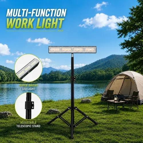 Multi-Function 168-LED Work Light, Rechargeable Portable Utility Light with Magnetic Mount, Hidden Hook, Battery Display, USB Output & 3 Lighting Modes for Car Repair, Garage, Camping and Outdoor Tasks