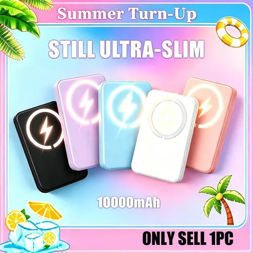 10000mAh Magnetic Power Bank, Portable Wireless Charger Power Bank, 22.5W Fast Charging External Battery Pack Compatible with iPhone 17/ 16/15/14/13/12 Pro/Pro Max