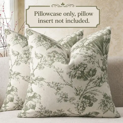 Obsessed with this vintage vibe! 🌿1 / 2-Pack Vintage Floral Decorative Pillow Covers | Elegant Toile Botanical Throw Cushion Cases for Couch | Cozy French Country & Cottagecore Home Aesthetic 🛋️ #GLOBAL PICKS