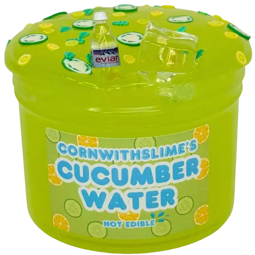 Cucumber Water 8oz Slime Coated Clear Texture Scented Like The Name