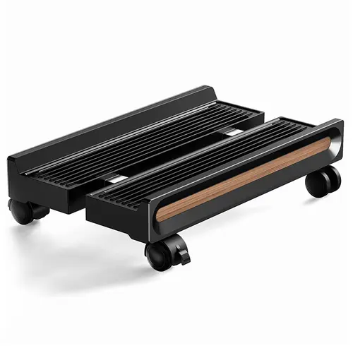 FULKUN PC Stand Adjustable Mobile CPU Stand Ventilated Computer Tower Stand for Floor Use Locking Caster Wheels 80LB Load Capacity