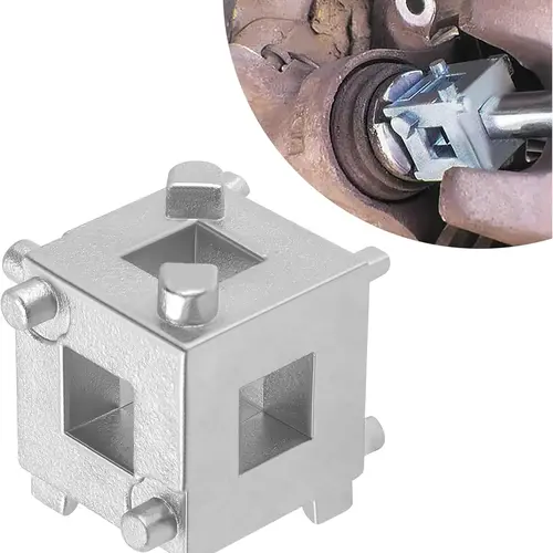 Steel Brake Caliper Piston Tool, Disc Brake Piston Rewind Compressor Adapter with 6 Contact Profiles, 3/8 Inch Drive for Auto Brake Service