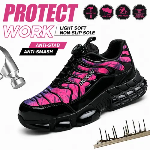 Men's Steel Toe Shoes Work Kevlar construction site anti-non slip shoes for work-smash and puncture-proof work shoes for Construction Warehouse Factory Workers