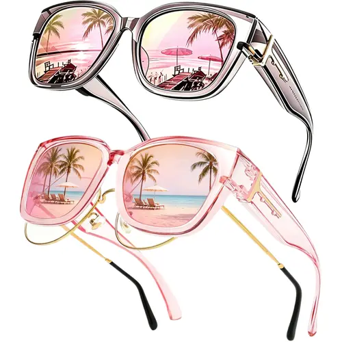 〖FitOver Sunglasses〗1/2 PCS Oversized Square Sunglasses for Women Men Wear Over Glasses, Frame Polarized UV400 Protection Stylish Comfortable Fit for Driving Fishing Cycling summerwins