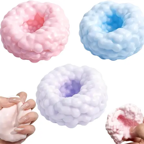 Crunchy ASMR Beaded Squishy Ball, Soft Smoothie Squeeze Fidget Toy for Stress & Anxiety Relief, Perfect Office Desk Toys, Party Favors & Small Gifts for Adults Teens