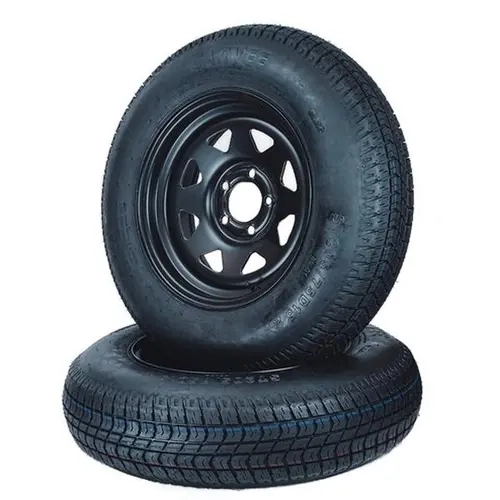 Garvee Upgraded 2X ST205/75D15 Trailer Tire and Wheels 5 Lug on 4.5 in PCD 15" Rims Load Range C