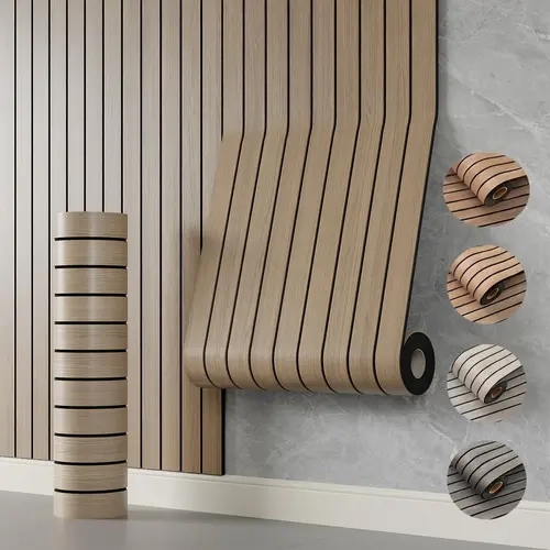 3D Shaped Peel-and-Stick Imitation Oak Wood Grain Wallpaper - 40cmx3mx3mm Adhesive, Waterproof, Renter-Friendly, Cushioning Protection, Cuttable Wall Covering for Kitchen, Ceiling (Wallpapers Ideas)