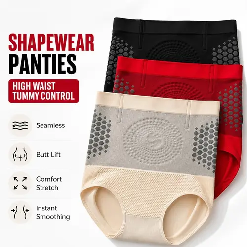 4-in-1 Women Shaping Underwear, High Rise Tummy Slimming Panties, Breathable Firm Support Briefs, Comfortable Shapewear for Everyday Use