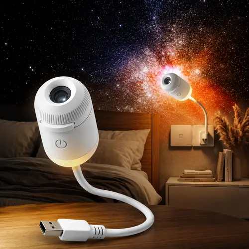 USB Star Sky Projector Lamp, Mini Bedside Night Light, Space-Saving Design & High Light Transmittance, Romantic Decor for Bedroom & Indoor Space