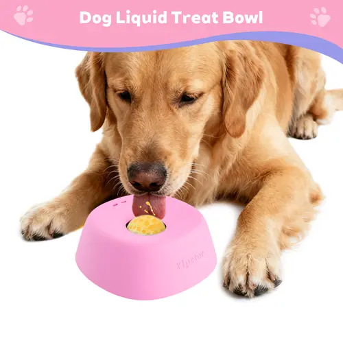 Yipetor Yogurt Slow Feed Dog Bowl - Splash-Free, Detachable Parts, Built-In Rolling Ball, No Spill for Liquid Treats/Bone Broth, Less Floor Mess, Multi-Purpose for All Breeds (Free Gift, Buy 2 Get 1), Splash‑Free Bowl, Bone Broth Ready