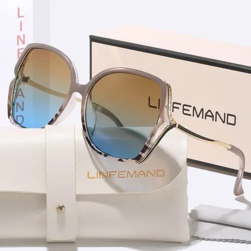 Linfemand Elegant Uv400 Sun Glasses, Uv Blocking Sunglasses, Uv Blocking Eyewear, Sun Protective Sunglasses, Women's Gradient Large Frame, Face-Fitting, Versatile, Essential for Commute & Travel, Perfect Gift