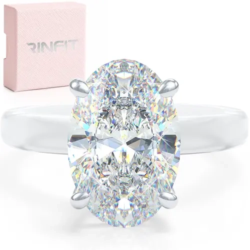Rinfit Patented Frosted Thin Silicone Ring with Oval-Cut CZ, Lab-Created Cubic Zirconia Accessory, Artificial Zircon Accessory, Lab-Created Cubic Zirconia Rings, Artificial Zircon Rings