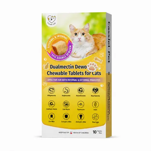 Cassiel Pet Cat Care Chews, Easy to Feed, Skin & Coat Support, Herbal Formula, Digestive Wellness, ChickenFlavor