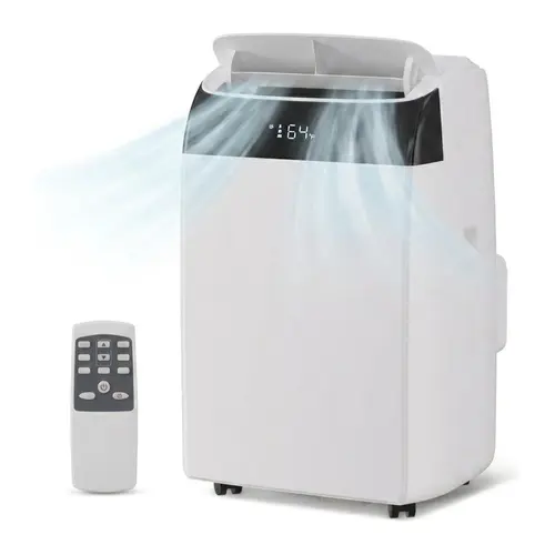 Garvee Powerful 14,000 BTU Inverter Portable Air Conditioner & Heat Pump - Dual Hose, Quiet Energy-Efficient Cooling & Heating - Dehumidifier, Adjustable Fan Speeds, Remote Control - For Rooms up to 450 Sq Ft