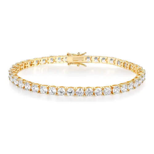 Tennis Bracelet 18K gold plated bracelets. VVS Round cut Sun -themed Bracelet Menand Women Fashion Jewelry.lt's suitable for daily wear.FathersDayGift TikTokShopBlackFriday