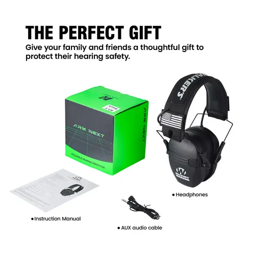 W1+BOX Electronic Hearing Protection Earmuffs - 4x Sound Amplification & 0.01s Noise Reduction for Shooting Range. Smart Sound Filtering for Clear Communication. Active Safety Muffs for Hunting & Tactical. outdoorfun,summervibes
