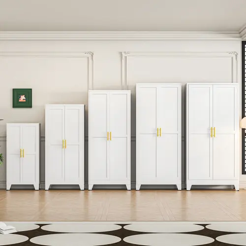 Metal Kitchen Pantry Storage Cabinet with 2 Doors &  Adjustable Shelves,There are 5 different sizes to choose from. Freestanding Cupboard for Kitchen, Dining Room, Living Room & Bathroom