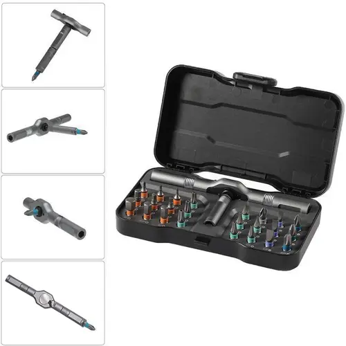 24-in-1 DIY Magnetic Ratchet Screwdriver Set, Switchable Shape Compact Portable Hand Tool Box for Home Repair, Father's Day Gifts, Dad Gift, Ratcheting Screwdriver, Magnetic Precision Screwdriver