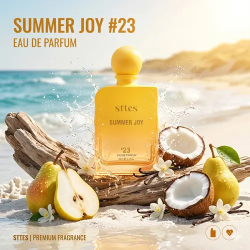STTES Summer Joy #23 Eau De Parfum - Sweet Coconut, Vanilla & Pear Scent | Sun-Kissed Summer Fragrance for Women 100ml, Perfumes For Women, Women's Perfume