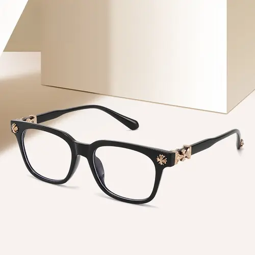 Men's Plastic Square Round Full Frame Fashion Glasses, Retro Hong Kong Style, Casual Wear, Decorative Eyewear, Classic Elegant Design