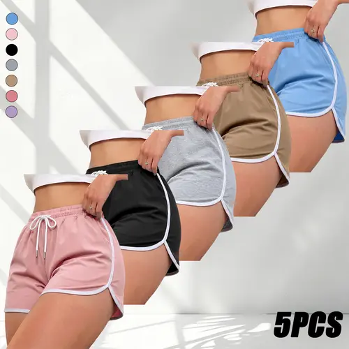 Women's Quick-Dry Breathable Athletic Shorts - Lady's Loose Casual Bottoms with Elastic Waistband, Striped Sports Clothes for Summer Loungewear, Comfortable Women's Clothes