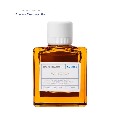 Eau De Toilette, White Tea Fragrance Spray, Unisex Perfume With Bergamot, Neroli, Mandarin Zest, Dewy White Tea Leaves And Soft Cedarwood, Light Floral Green Scent For Women And Men, 1.69 Fl Oz | KORRES