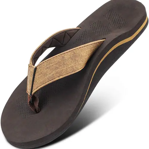 WALKHERO Men's Orthotic Arch Support Sandals - Fabric, Featherlight, Lightweight-Durable, Soft Cushion Footbed, High-Grip Athletic Slide Flip Flops for Summer Poolside Use