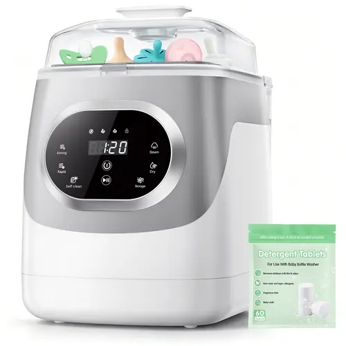 Baby Bottle Washer,Sterilizer And Dryer,Effortless All-in-One Cleaning Machine,Large Capacity for Bottles,Pump Parts & Baby Essentials, Free Your Hands And Save Time