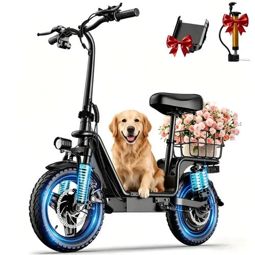 Adult Seated Ride Folding Electric Scooter - 1600W Motor, 48V 16Ah Battery, 20 mph Top Speed, 42 mi Range, Pet-Friendly, Large Rear Storage Basket, Low Center, Disc Brake, 330 lbs Capacity, UL2272 Certified, Micromobility Solutions for Commute & Off-Road