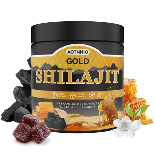 Gold Shilajit Gummies with Organic Manuka Honey | Energy & Stamina Support | Sports & Fitness Dietary Supplement | Lean Muscle Nutrition Support | 30 Gummies | DealsForYouDays