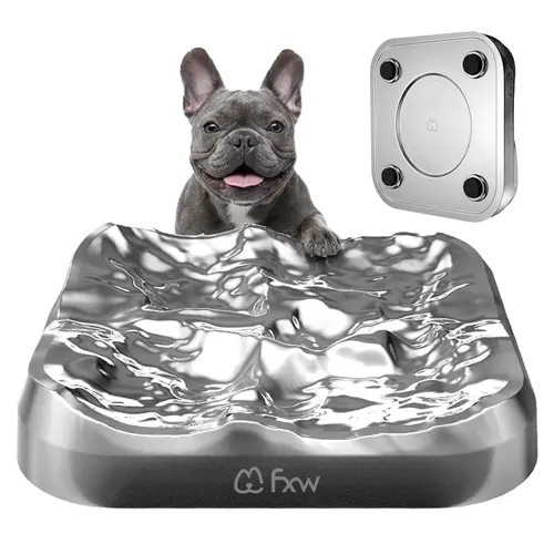 FXW IntoFlow Premium Stainless Steel Dog Lick Mat - Upgrade from Silicone, Durable Easy-Clean Textured Enrichment Pad for Peanut Butter, Frozen Yogurt Treats | Patent Pending, Puppy Lick Mat