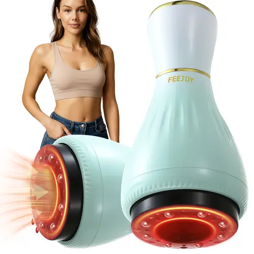 Electric Cupping Massager for Body with Suction, Microcurrent, Red Light & Heat, 12 Intensity ,for Back, Neck & Shoulder Comfort,Thoughtful Gift for Mom, Dad, Family & Friends, Body Oil, Kit