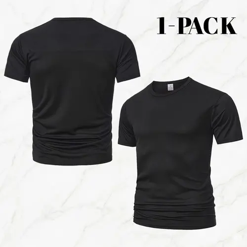 Men's lightweight quick-dry crew neck T-shirt, single pack. Breathable. Moisture-wicking Suitable for the gym. Running and fitness training. Various colors. Gift options for fitness apparel.Summervibes