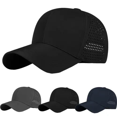 Unisex laser-perforated quick-dry baseball cap, adjustable, UV-protective breathable sports sun hat suitable for fishing, running, cycling, outdoor activities, and everyday wear., Hats For Women, Men's Hats